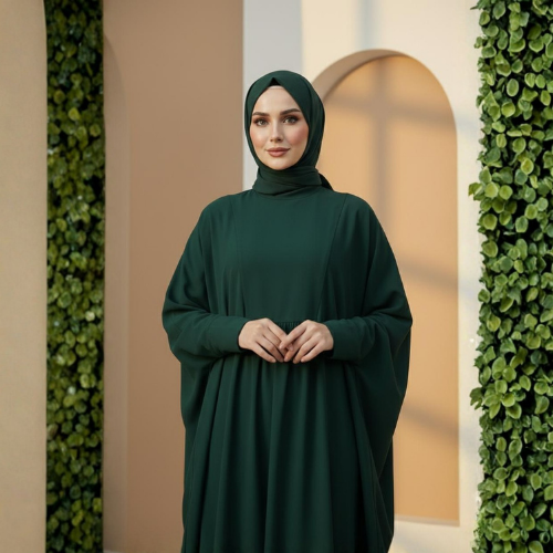 Classic Dark Green Nida Abaya