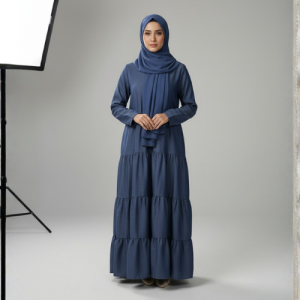 Navy Tiered Abaya