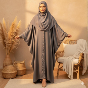 Stone Grey  Butterfly Abaya