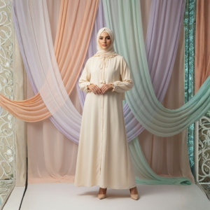 The Button-Front Abaya with Tassel Detail