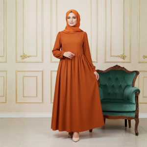The Rust Orange Empire Waist Abaya