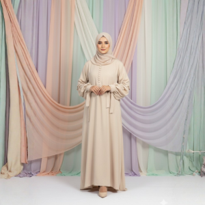 The Soft Nude Abaya with tie straps