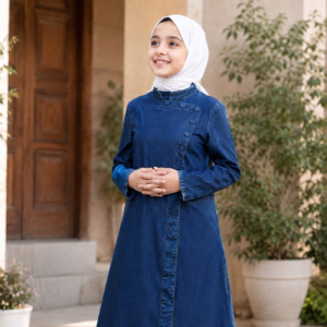 Signature Denim Abaya for Little Girls